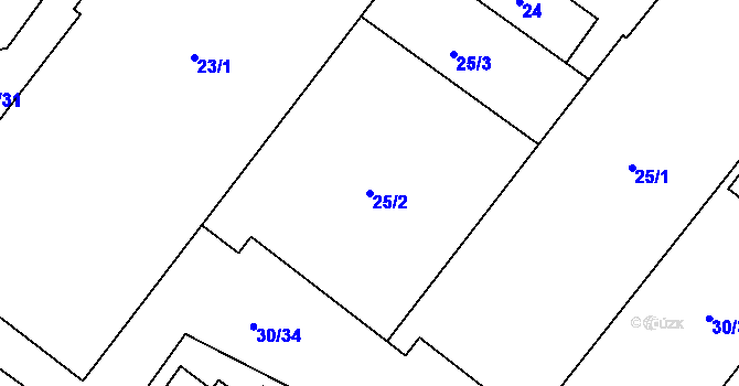 Parcela st. 25/2 v KÚ Arnultovice u Nového Boru, Katastrální mapa