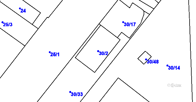 Parcela st. 30/2 v KÚ Arnultovice u Nového Boru, Katastrální mapa