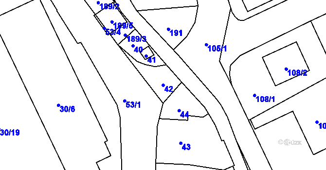 Parcela st. 42 v KÚ Arnultovice u Nového Boru, Katastrální mapa