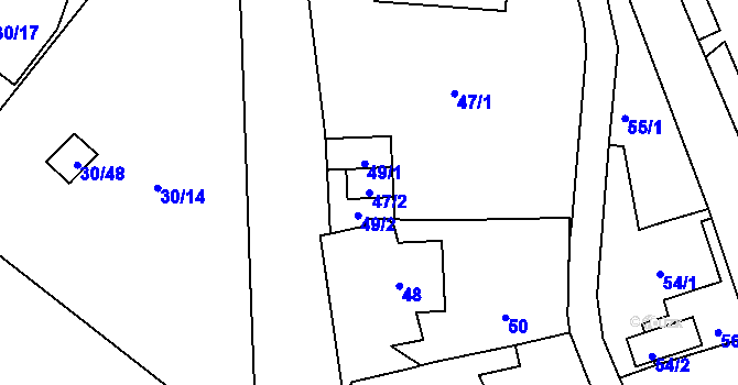 Parcela st. 47/2 v KÚ Arnultovice u Nového Boru, Katastrální mapa