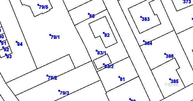 Parcela st. 83/1 v KÚ Arnultovice u Nového Boru, Katastrální mapa