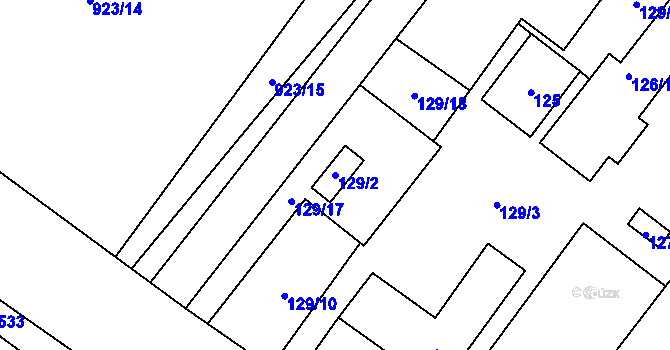 Parcela st. 129/2 v KÚ Arnultovice u Nového Boru, Katastrální mapa