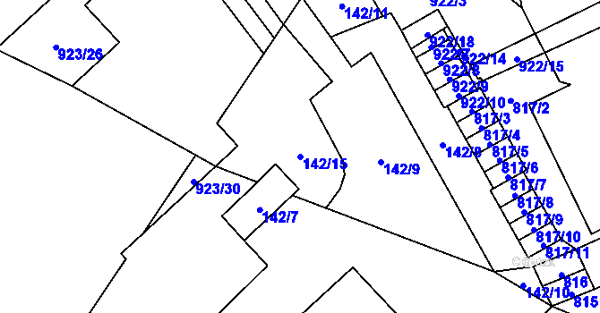 Parcela st. 142/15 v KÚ Arnultovice u Nového Boru, Katastrální mapa