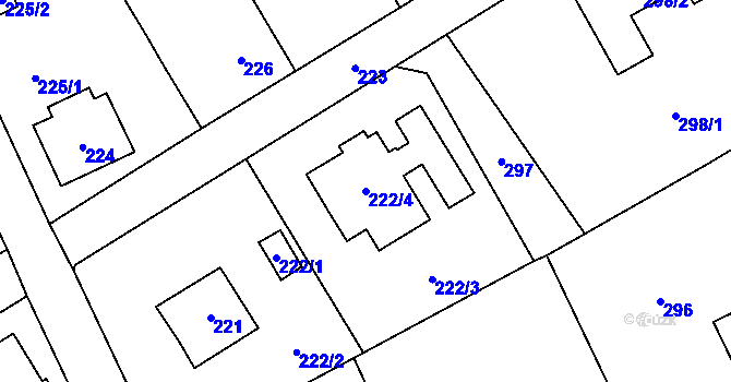 Parcela st. 222/4 v KÚ Arnultovice u Nového Boru, Katastrální mapa