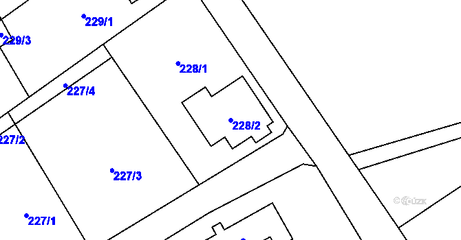 Parcela st. 228/2 v KÚ Arnultovice u Nového Boru, Katastrální mapa