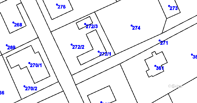 Parcela st. 272/1 v KÚ Arnultovice u Nového Boru, Katastrální mapa