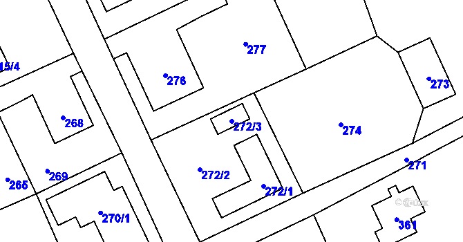 Parcela st. 272/3 v KÚ Arnultovice u Nového Boru, Katastrální mapa
