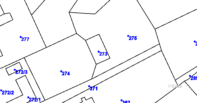 Parcela st. 273 v KÚ Arnultovice u Nového Boru, Katastrální mapa