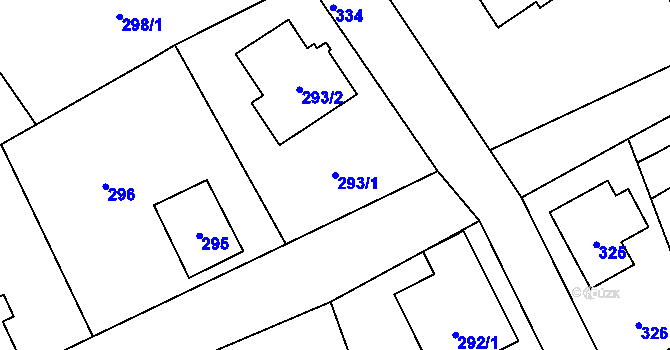Parcela st. 293/1 v KÚ Arnultovice u Nového Boru, Katastrální mapa