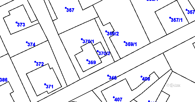 Parcela st. 370/2 v KÚ Arnultovice u Nového Boru, Katastrální mapa