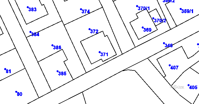 Parcela st. 371 v KÚ Arnultovice u Nového Boru, Katastrální mapa