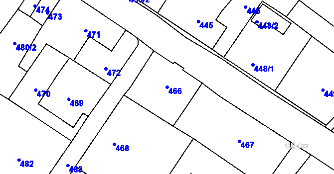 Parcela st. 466 v KÚ Arnultovice u Nového Boru, Katastrální mapa