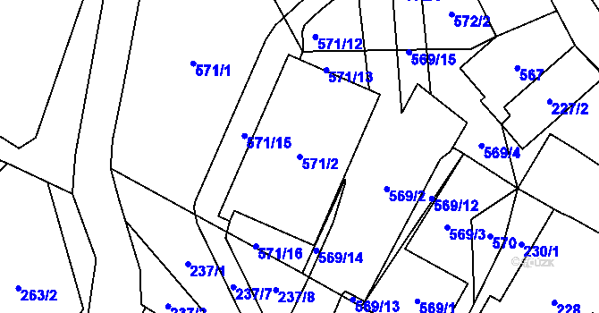 Parcela st. 571/2 v KÚ Arnultovice u Nového Boru, Katastrální mapa