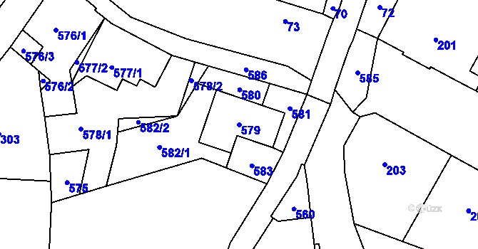 Parcela st. 579 v KÚ Arnultovice u Nového Boru, Katastrální mapa