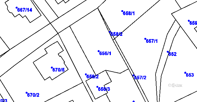 Parcela st. 656/1 v KÚ Arnultovice u Nového Boru, Katastrální mapa