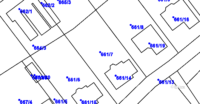 Parcela st. 661/7 v KÚ Arnultovice u Nového Boru, Katastrální mapa