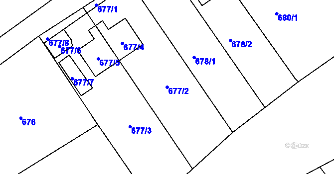 Parcela st. 677/2 v KÚ Arnultovice u Nového Boru, Katastrální mapa
