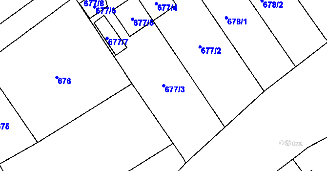 Parcela st. 677/3 v KÚ Arnultovice u Nového Boru, Katastrální mapa