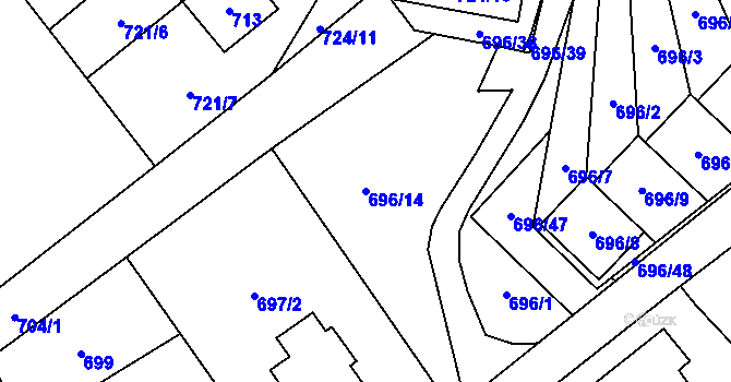 Parcela st. 696/14 v KÚ Arnultovice u Nového Boru, Katastrální mapa