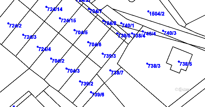 Parcela st. 739/3 v KÚ Arnultovice u Nového Boru, Katastrální mapa