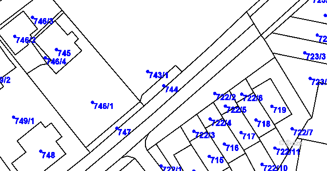 Parcela st. 744 v KÚ Arnultovice u Nového Boru, Katastrální mapa