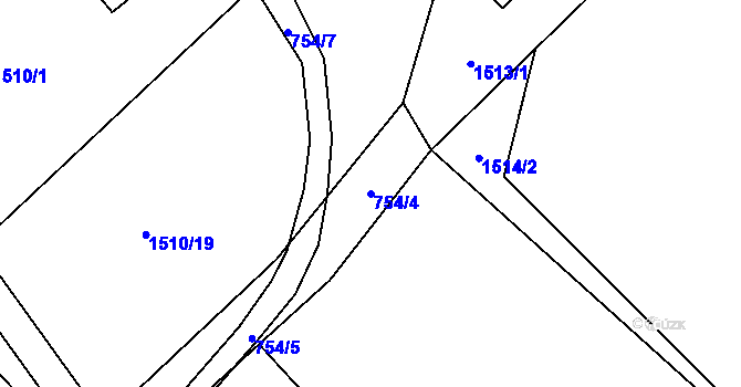 Parcela st. 754/4 v KÚ Arnultovice u Nového Boru, Katastrální mapa