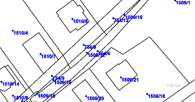 Parcela st. 754/6 v KÚ Arnultovice u Nového Boru, Katastrální mapa