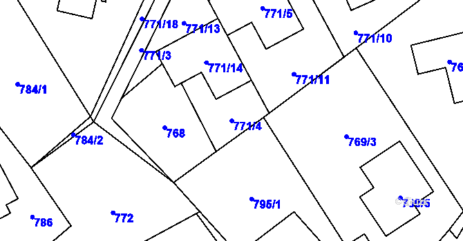 Parcela st. 771/4 v KÚ Arnultovice u Nového Boru, Katastrální mapa