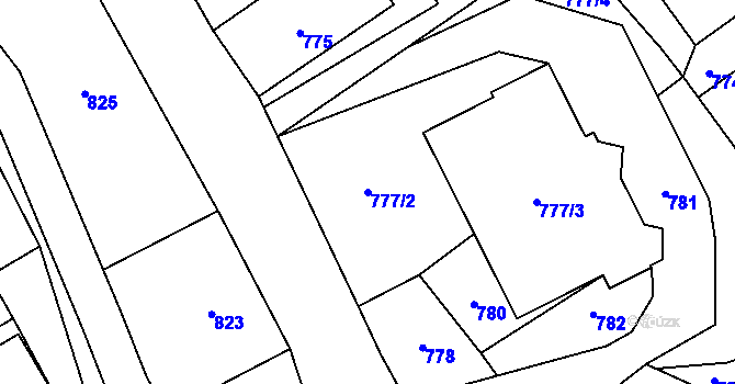 Parcela st. 777/2 v KÚ Arnultovice u Nového Boru, Katastrální mapa