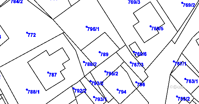 Parcela st. 789 v KÚ Arnultovice u Nového Boru, Katastrální mapa