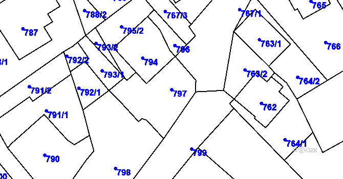 Parcela st. 797 v KÚ Arnultovice u Nového Boru, Katastrální mapa