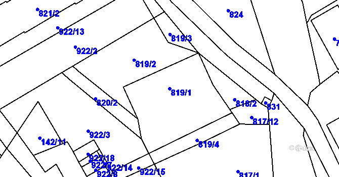 Parcela st. 819/1 v KÚ Arnultovice u Nového Boru, Katastrální mapa