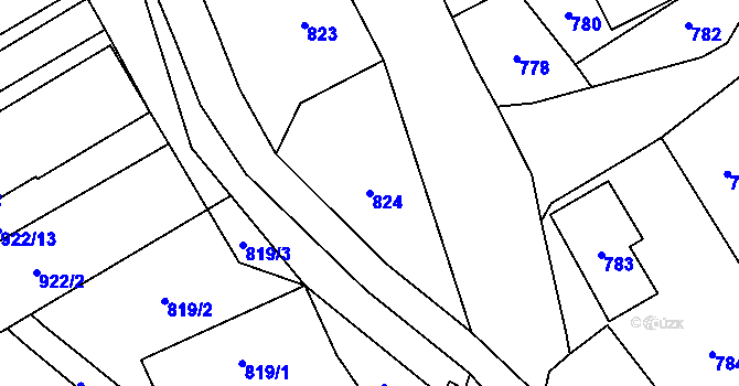 Parcela st. 824 v KÚ Arnultovice u Nového Boru, Katastrální mapa