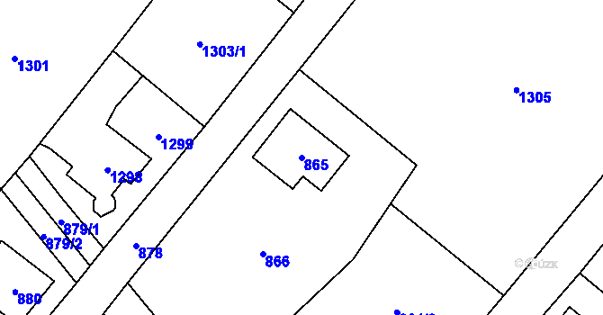 Parcela st. 865 v KÚ Arnultovice u Nového Boru, Katastrální mapa