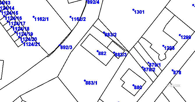 Parcela st. 882 v KÚ Arnultovice u Nového Boru, Katastrální mapa