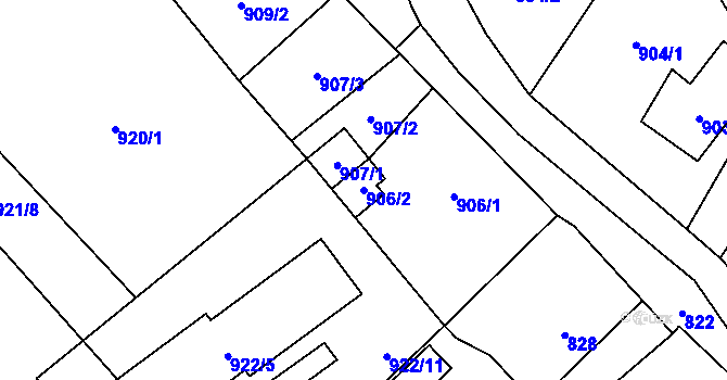 Parcela st. 906/2 v KÚ Arnultovice u Nového Boru, Katastrální mapa
