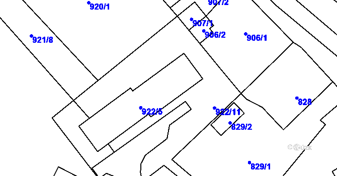 Parcela st. 922/6 v KÚ Arnultovice u Nového Boru, Katastrální mapa