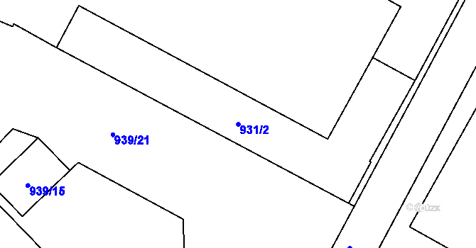 Parcela st. 931/2 v KÚ Arnultovice u Nového Boru, Katastrální mapa