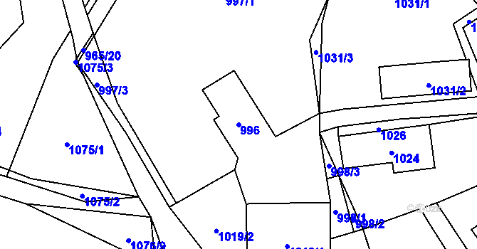 Parcela st. 996 v KÚ Arnultovice u Nového Boru, Katastrální mapa
