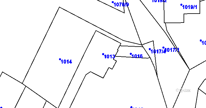 Parcela st. 1013 v KÚ Arnultovice u Nového Boru, Katastrální mapa