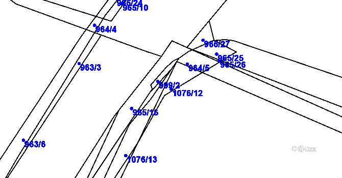 Parcela st. 1076/12 v KÚ Arnultovice u Nového Boru, Katastrální mapa