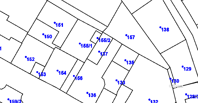 Parcela st. 137 v KÚ Nový Bor, Katastrální mapa