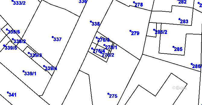 Parcela st. 276/2 v KÚ Nový Bor, Katastrální mapa