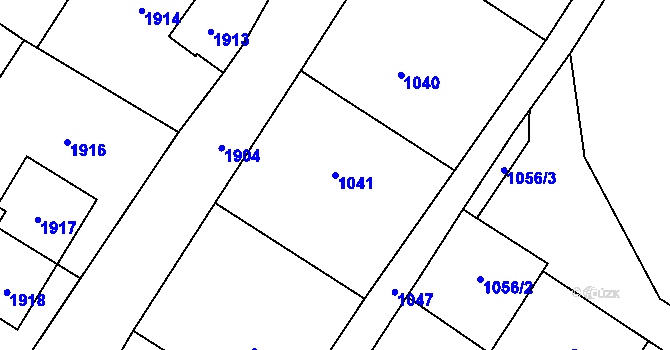 Parcela st. 1041 v KÚ Nový Bor, Katastrální mapa
