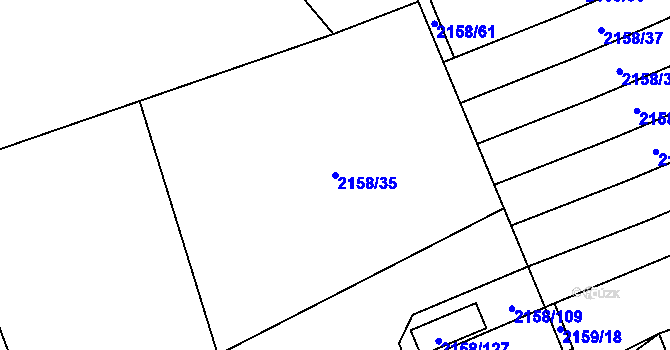 Parcela st. 2158/35 v KÚ Nový Bor, Katastrální mapa