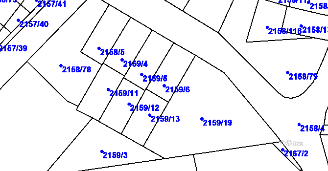 Parcela st. 2159/6 v KÚ Nový Bor, Katastrální mapa