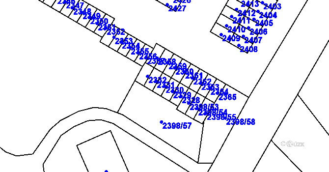 Parcela st. 2330 v KÚ Nový Bor, Katastrální mapa