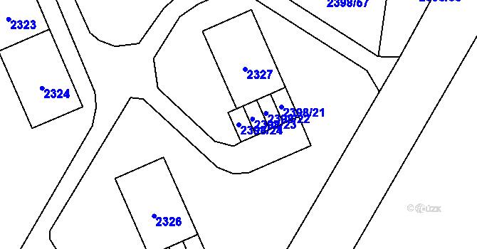 Parcela st. 2398/24 v KÚ Nový Bor, Katastrální mapa