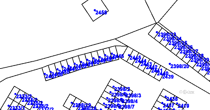 Parcela st. 2447 v KÚ Nový Bor, Katastrální mapa