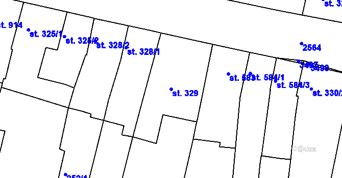Parcela st. 329 v KÚ Nový Bydžov, Katastrální mapa